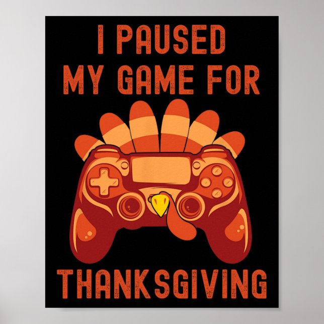 Erntedank Türkei Gaming Controller Boys Kinder Poster (Vorne)