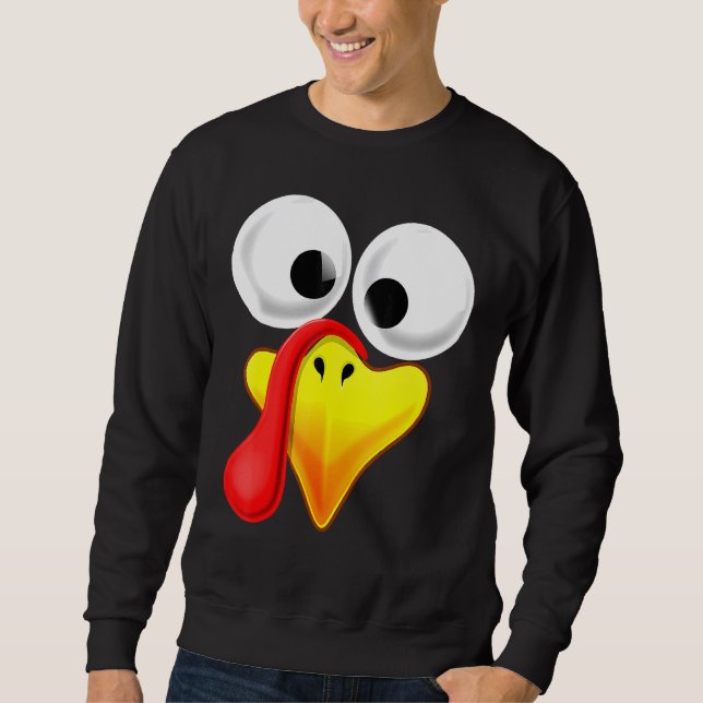 Erntedank Türkei Gesicht Matching Familienkostüm K Sweatshirt (Vorderseite)