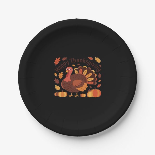 Erntedank Türkei - Herbstwochenklassische Overs Pappteller (Vorderseite)