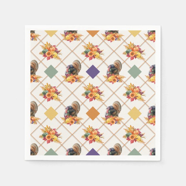 Erntedank Türkei Holiday Napkin Serviette (Vorderseite)