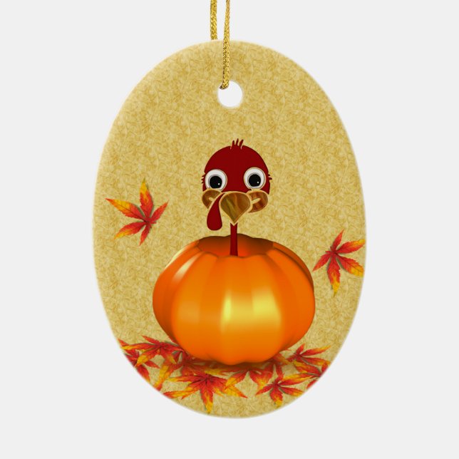 Erntedank Türkei in Pumpkin - Ornament (Hinten)