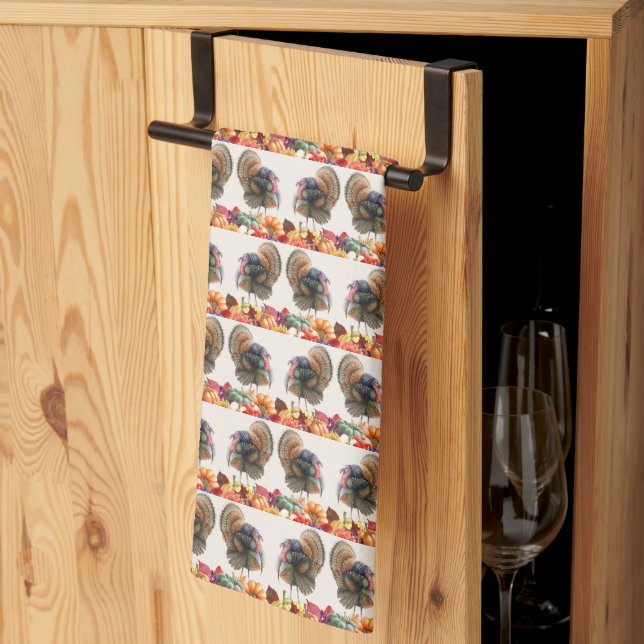 Erntedank Türkei Küchentuch (Drittel gefaltet)