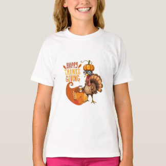 Erntedank Türkei mit Pumpkin Hat T-Shirt
