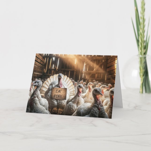 Erntedank Türkei mit sonnigen Zeichen Karte (Vorderseite)