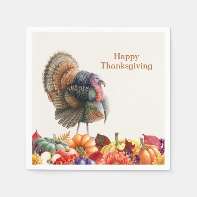 Erntedank Türkei Napkin Serviette (Vorderseite)
