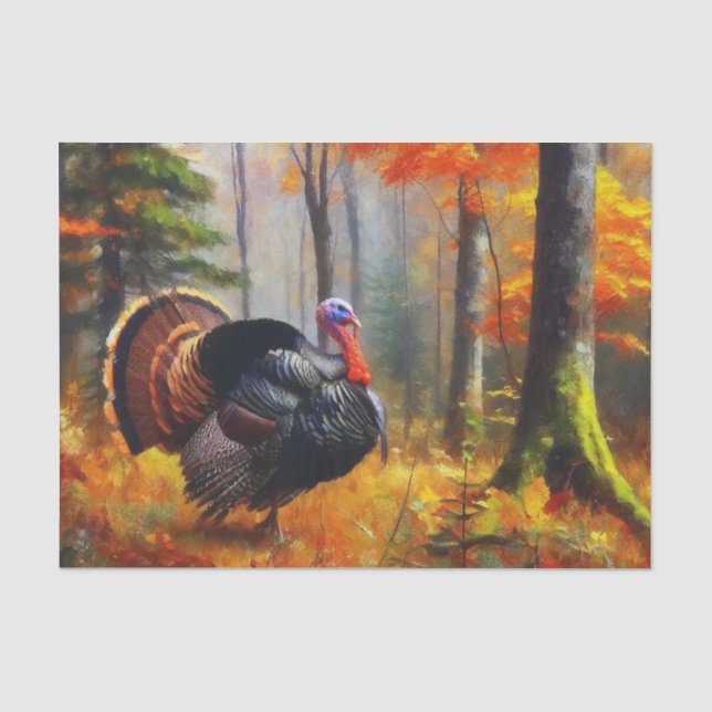 Erntedank Türkei Ölgemälde Decoupage Seidenpapier (Vorderseite)
