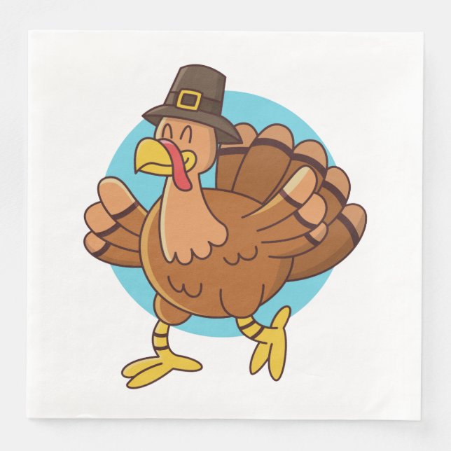 Erntedank Türkei Papierservietten (Vorderseite)