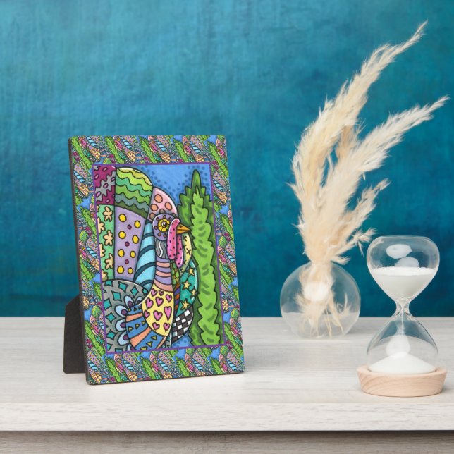 ERNTEDANK TÜRKEI, PATCHWORK FEATHERS, FOLK ART FOTOPLATTE (Seite)