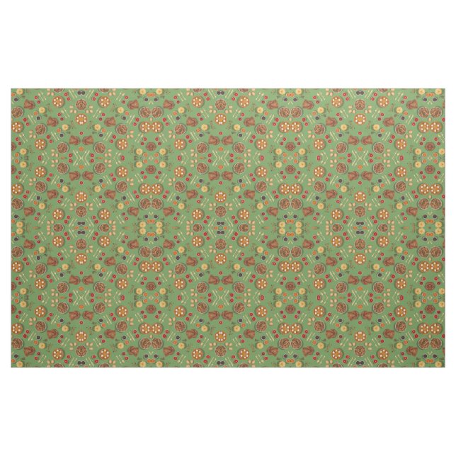 Erntedank Türkei Pie Pumpkin Green Orange Chic Stoff (Fat Quarter (45,7 x 55,9 cm))