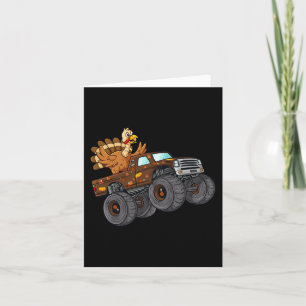 Erntedank Türkei Reiten Monster Truck Boys Kinder Karte