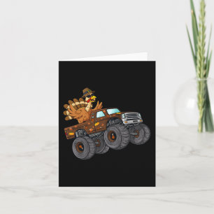Erntedank Türkei Reiten Monster Truck Boys Kinder Karte