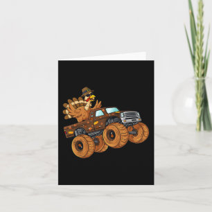 Erntedank Türkei Reiten Monster Truck Boys Kinder Karte