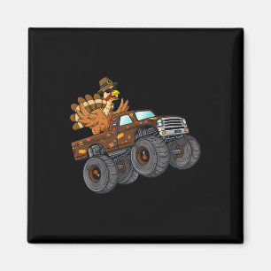Erntedank Türkei Reiten Monster Truck Boys Kinder Magnet
