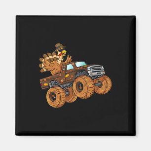 Erntedank Türkei Reiten Monster Truck Boys Kinder Magnet