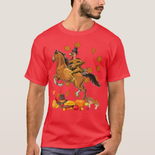 Erntedank Türkei Reiten Pferdepumpen Matching T-Shirt