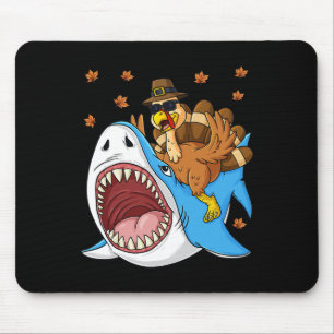 Erntedank Türkei Riding Shark Fun Kleinkind Boys Mousepad
