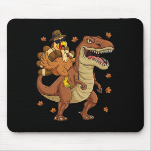 Erntedank Türkei Riding T Rex Dinosaur Kleinkind Mousepad
