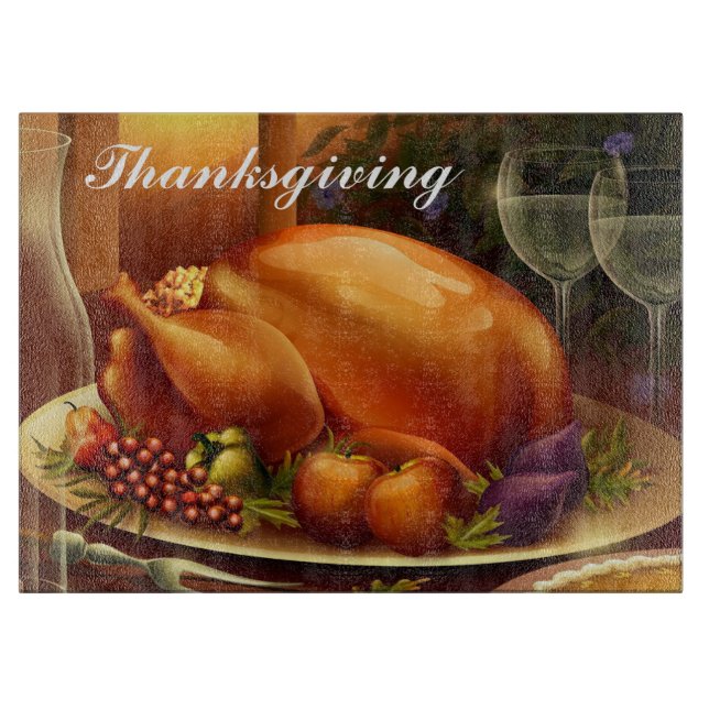 Erntedank Türkei Schneidebrett (Vorderseite)