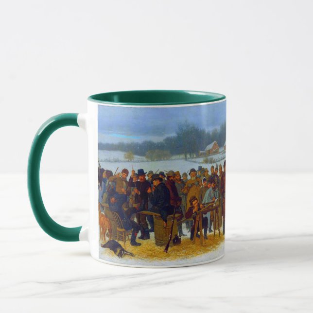 Erntedank Türkei Shoot John Ehninger 1879 Tasse (Links)