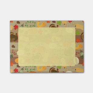 Erntedank Türkei Squash Autumn Harvest Pattern Post-it Klebezettel