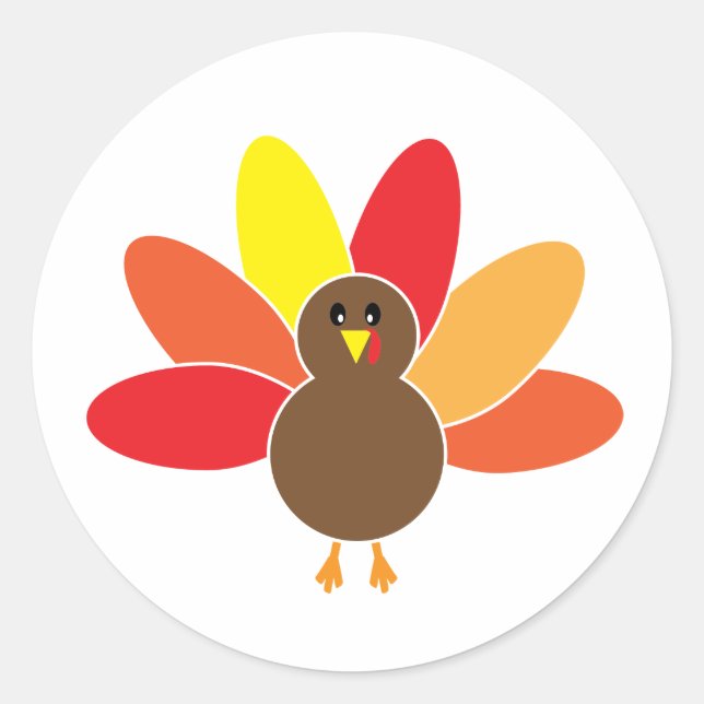 Erntedank Türkei Sticker. Klassischer Rundaufklebe Runder Aufkleber (Vorderseite)