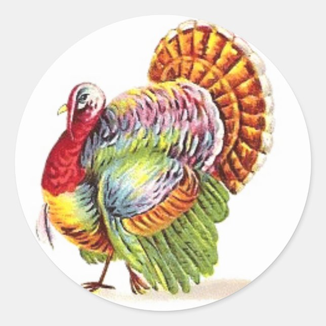 Erntedank Türkei Stickers - farbenfroh (Vorderseite)