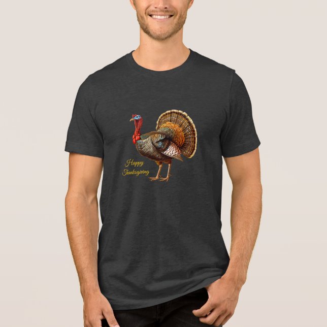Erntedank Türkei T - Shirt von Männern Tri-Bl (Vorderseite)