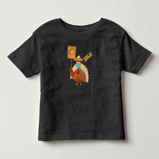 Erntedank Türkei Tragen eine Gesichtsmaske essen e Kleinkind T-shirt (Vorderseite)