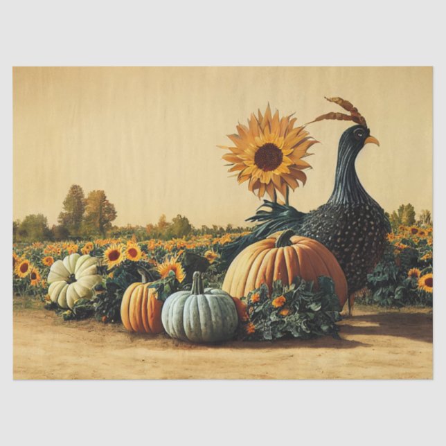 Erntedank Türkei und Pumpkins Decoupage Seidenpapier (Vorderseite)