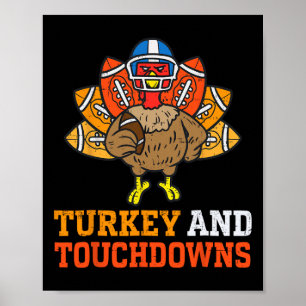 Erntedank Türkei und Touchdowns American Footba Poster