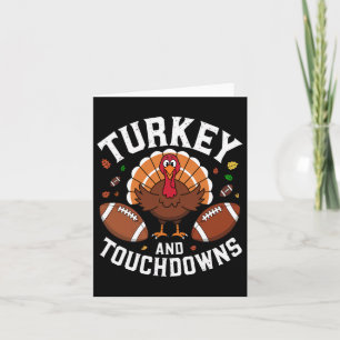 Erntedank Türkei und Touchdowns Fußball Design Karte