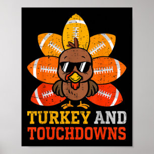 Erntedank Türkei und Touchdowns Fußball Kinder T Poster