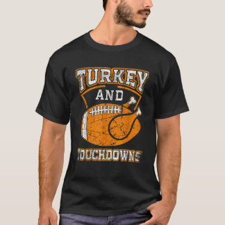 Erntedank Türkei und Touchdowns Fußball Männer Ki T-Shirt