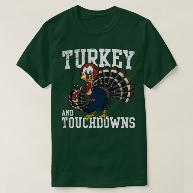 Erntedank Türkei und Touchdowns T-Shirt (Design vorne)