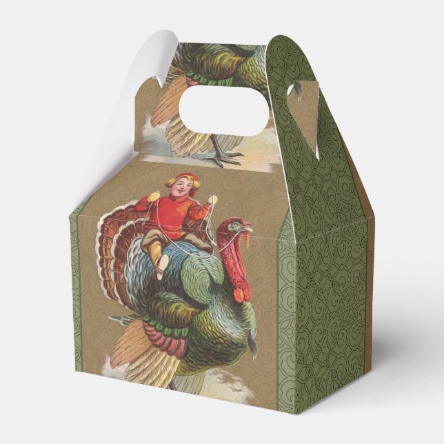 Erntedank Türkei Vintage Grüße Geschenkschachtel (Vorderseite)