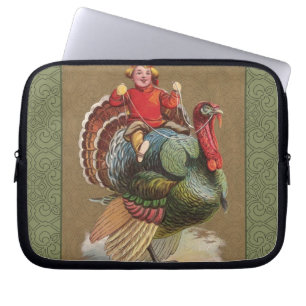 Erntedank Türkei Vintage Grüße Laptopschutzhülle