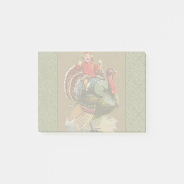 Erntedank Türkei Vintage Grüße Post-it Klebezettel (Vorderseite)