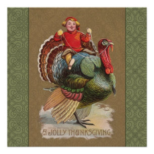 Erntedank Türkei Vintage Grüße Poster