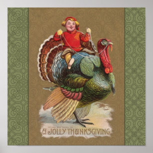 Erntedank Türkei Vintage Grüße Poster
