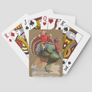Erntedank Türkei Vintage Grüße Spielkarten
