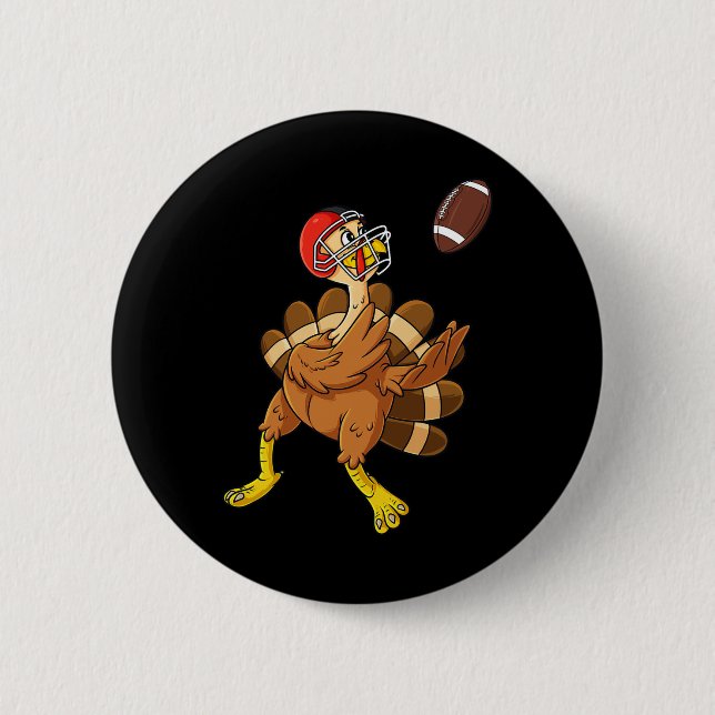 Erntedank Türkei Weitläufiger Receiver Football Bo Button (Vorderseite)