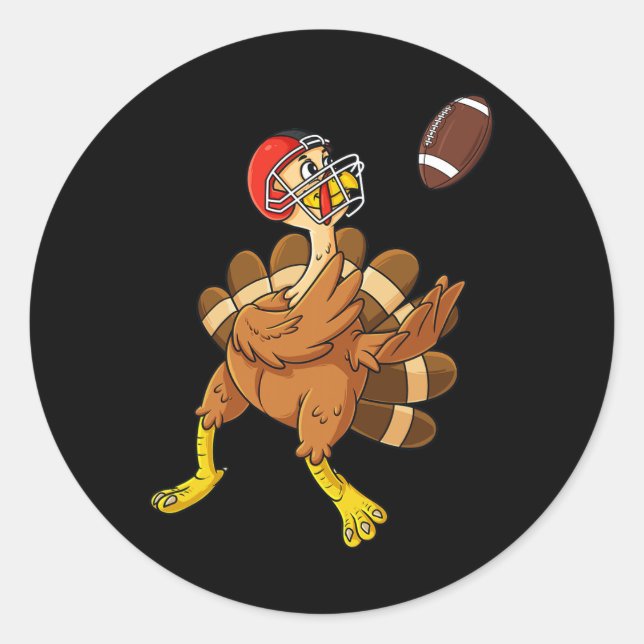 Erntedank Türkei Weitläufiger Receiver Football Bo Runder Aufkleber (Vorderseite)