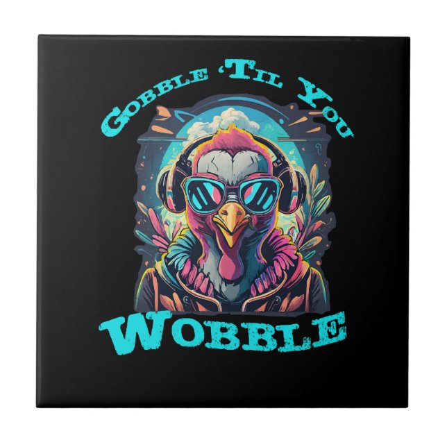Erntedank Türkei Wobble Fliese (Vorderseite)