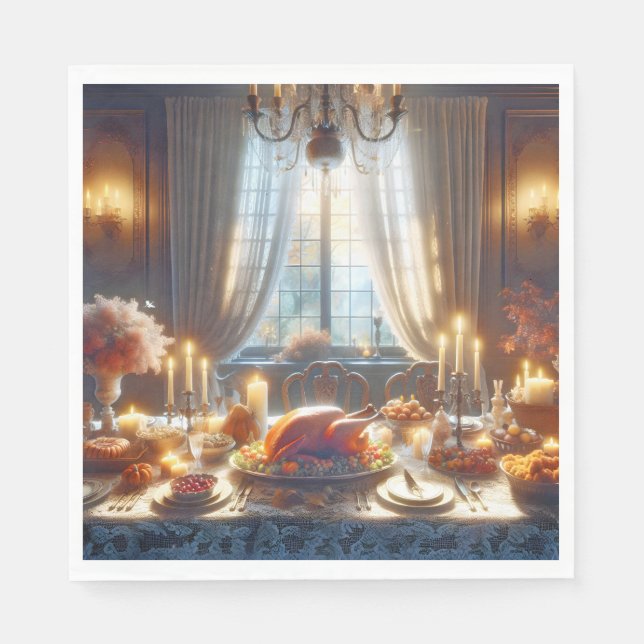 Erntedank Türkei Zentrum Serviette (Vorderseite)