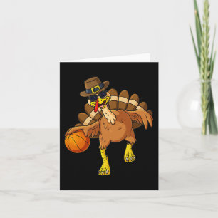 Erntedank Turkey Basketball Player Fun Boys Gir Karte
