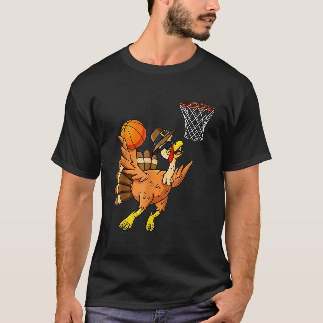 Erntedank Turkey Basketball Player Funny Boys G T-Shirt (Vorderseite)