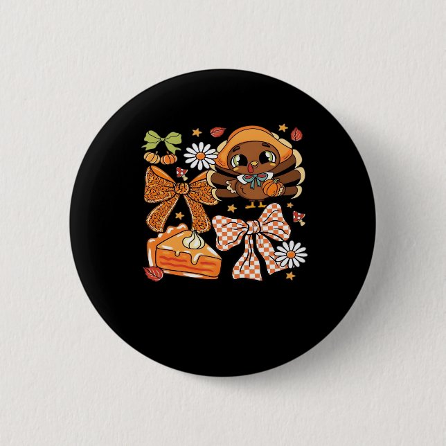 Erntedank Turkey Coquette Classic T - Shirt Button (Vorderseite)