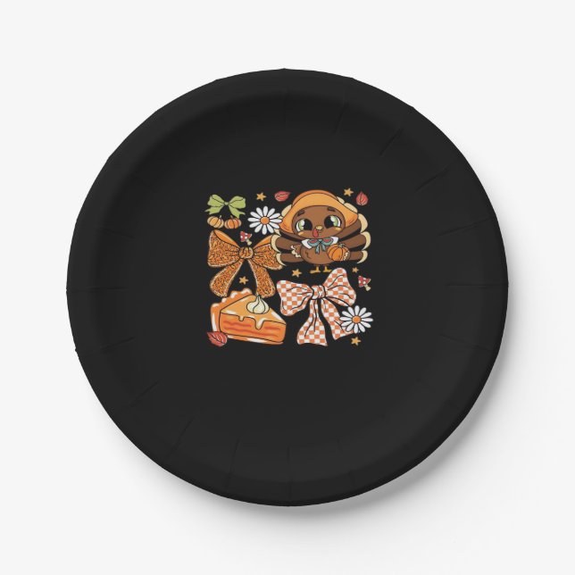 Erntedank Turkey Coquette Classic T - Shirt Pappteller (Vorderseite)