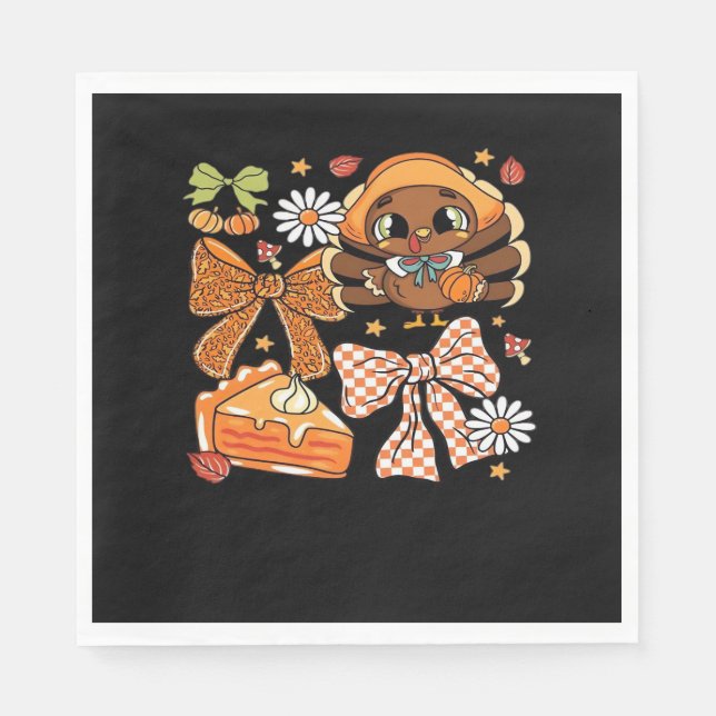 Erntedank Turkey Coquette Classic T - Shirt Serviette (Vorderseite)