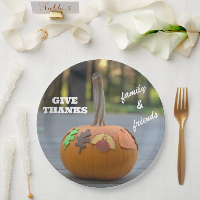 Erntedank Turkey Dankeschön Pumpkin Pappteller (Hochzeit)